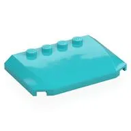Brick Wedged, Curved Triple 4 x 6 x 2/3 with 4 Studs, Medium Azure