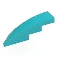 Brick Wedged, Curved 1 x 4 with Stud Notch Right, Medium Azure