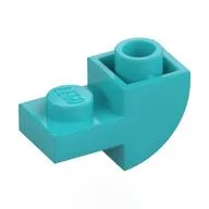 Brick Curved Inverted 1 x 2 with 1 x 1 Cutouts, Medium Azure