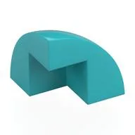 Brick Round Corner, Curved 2 x 2 x 1 2/3 Quarter Dome with 1 Cutout, Medium Azure