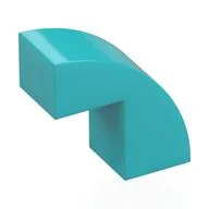 Brick Curved 1 x 2 x 1 2/3 with 1 Cutout, Medium Azure
