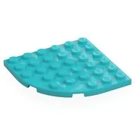 Plate Round Corner 6 x 6, Medium Azure