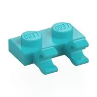 Plate Special 1 x 2 with Clips Horizontal [Open O Clips], Medium Azure