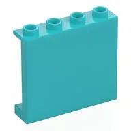 Panel 1 x 4 x 3 [Side Supports / Hollow Studs], Medium Azure