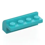 Brick Curved 2 x 4 x 1 1/3, Medium Azure