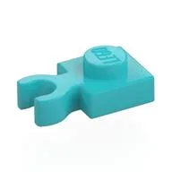 Plate Special 1 x 1 with Clip Vertical [Thick Open O Clip], Medium Azure