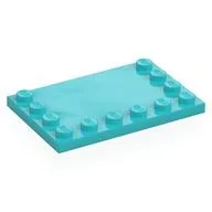 Plate Special 4 x 6, Studs on 3 Edges, Medium Azure