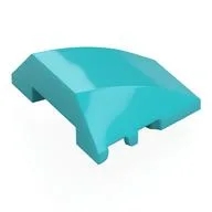 Brick Wedged, Curved 4 x 3 No Studs [Plain], Medium Azure