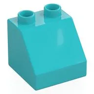 Duplo Brick 2 x 2 Slope 45°, Medium Azure