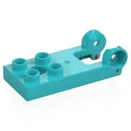 Duplo Plate 2 x 3 with 4 Studs and Reinforced Hinge, Medium Azure