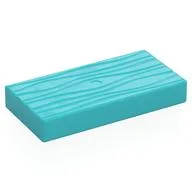 Duplo Tile 2 x 4 with Wood Grain Pattern, Medium Azure
