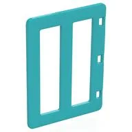 Duplo Door with Two Long Window Panes, Medium Azure