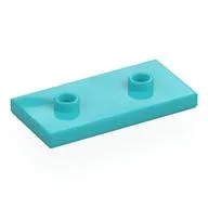 Plate Special 2 x 4 with Groove and Two Center Studs (Jumper), Medium Azure