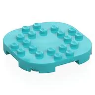 Plate Round Corners 6 x 6 x 2/3 Circle with Reduced Knobs, Medium Azure