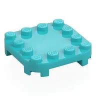 Plate Round Corners 4 x 4 x 2/3 Circle with Reduced Knobs, Medium Azure