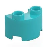Brick Round, Half 1 x 2, Medium Azure
