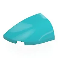 Brick Round, Curved Double 3 x 2 Beveled with Stud Notch Left, Medium Azure