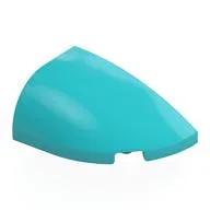 Brick Round, Curved Double 3 x 2 Beveled with Stud Notch Right, Medium Azure