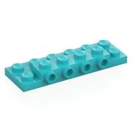 Plate Special 2 x 6 x 2/3 with 4 Studs on Side, 3 Support Walls on Bottom, Medium Azure