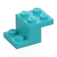 Bracket 3 x 2 x 1 1/3 with Bottom Stud Holder, Medium Azure