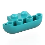 Brick Round, Curved Inverted Triple 1 x 3 x 1 with 1 x 2 Extension, Medium Azure