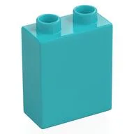 Duplo Brick 1 x 2 x 2 with Bottom Tube, Medium Azure