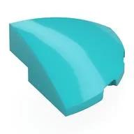 Brick Round Corner, Curved 3 x 3 x 1 Quarter Circle, Medium Azure