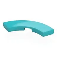 Tile 3 x 3 Curved, Macaroni, Medium Azure
