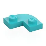 Plate Round Corner 2 x 2 with 1 x 1 Cutout, Medium Azure