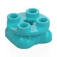 Feet, 2 x 2 x 2/3 with 2 Feet, 4 Studs on Top, Medium Azure