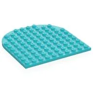 Plate 10 x 10 with Rounded End, Medium Azure
