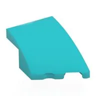 Brick Wedged, Curved 3 x 2 with Stud Notch Right, Medium Azure