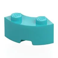 Brick Round Corner 2 x 2 Macaroni with Stud Notch and Reinforced Underside [New Style], Medium Azure