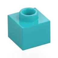 Plate 1 x 1 x 2/3 with Open Stud, Medium Azure