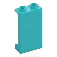 Panel 1 x 2 x 3 [Side Supports / Hollow Studs], Medium Azure