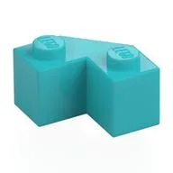 Brick Wedged 2 x 2 Facet, Medium Azure