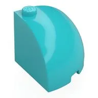 Brick Round Corner 3 x 3 x 2 Dome Top, Medium Azure