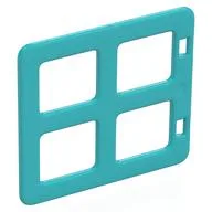 Duplo Door / Window with Four Equal Square Cornered Panes, Medium Azure