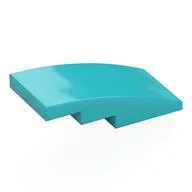 Brick Curved 4 x 2 No Studs, Medium Azure