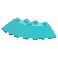 Brick Round Corner 6 x 6 with 33° Slope and Facet Cutout, Medium Azure