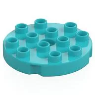 Duplo Plate Round 4 x 4, Medium Azure