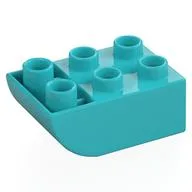 Duplo Brick 2 x 3 with Curved Bottom, Medium Azure