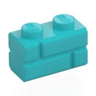 Brick Special 1 x 2 with Masonry Brick Profile, Medium Azure