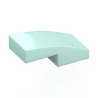 Brick Curved 2 x 1 No Studs [1/2 Bow], Light Aqua
