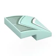 Brick Curved 2 x 2 x 2/3 with Robe with Sand Green/White Trim, Striped Underdress Print, Light Aqua