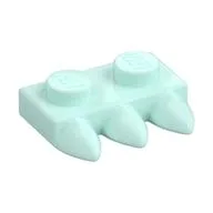 Plate Special 1 x 2 with Three Teeth [Tri-Tooth], Light Aqua