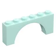 Brick Arch 1 x 6 x 2 - Thin Top without Reinforced Underside [New Version], Light Aqua