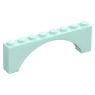 Brick Arch 1 x 8 x 2 Raised, Light Aqua