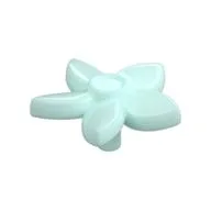 Plant, Flower with 5 Pointed Petals and Pin, Light Aqua
