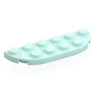 Plate Round Corners 2 x 6 Double, Light Aqua
